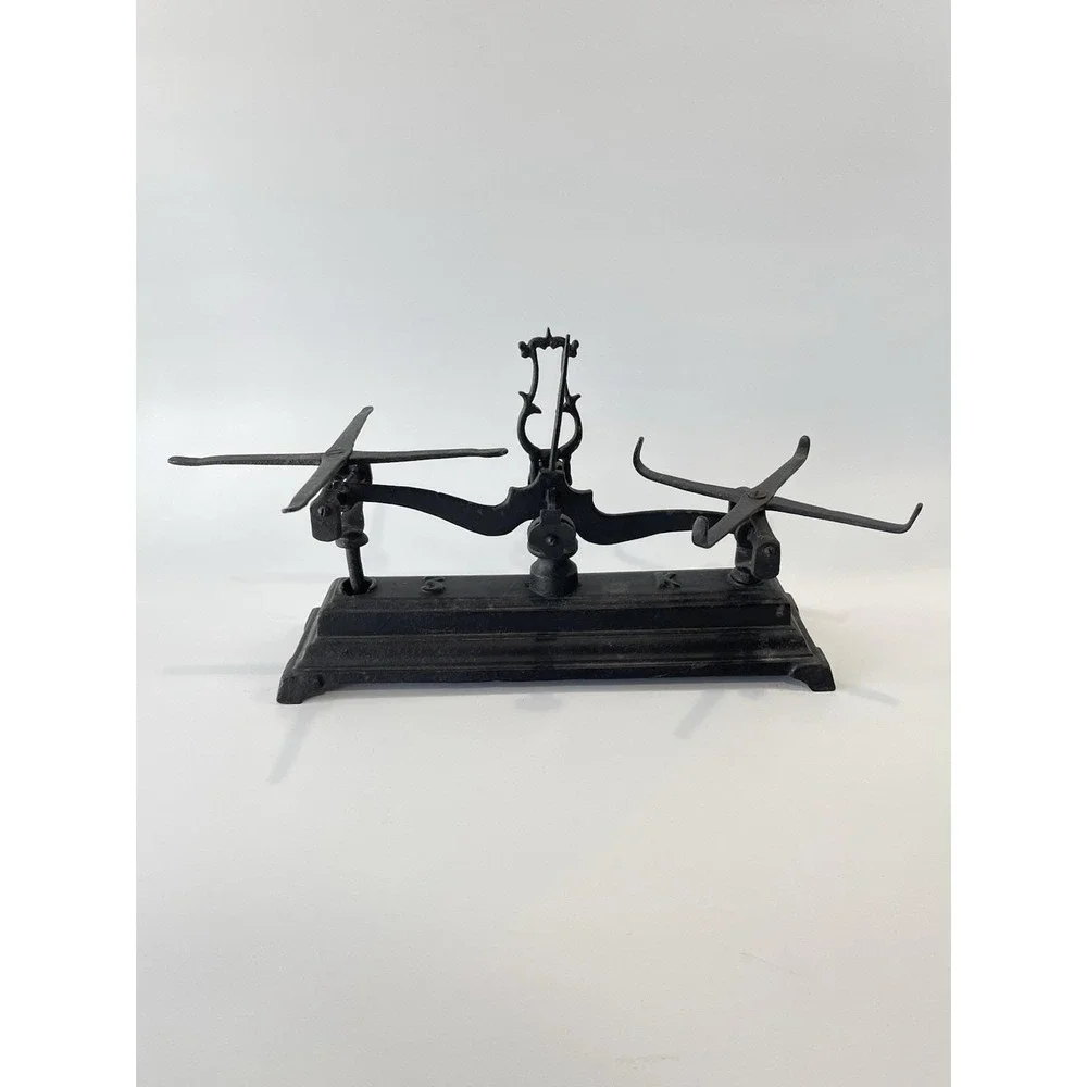 Antique Balance Scale  3 Kilo French  Made Cast Iron Possibly From Late 1800s